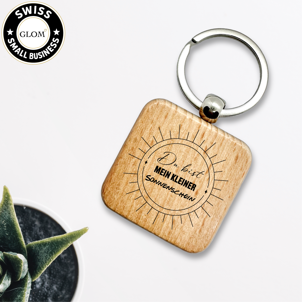 Custom Laser-Engraved Key Ring Square