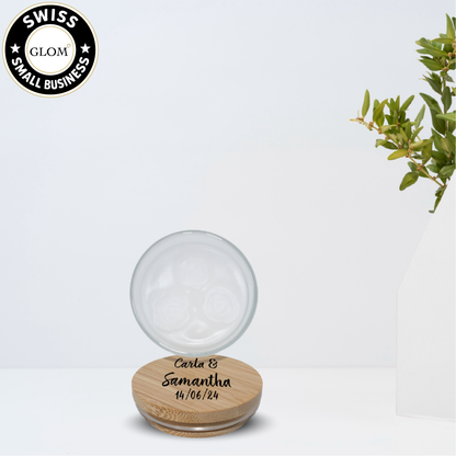 Custom Vanilla Candle – Engraved Bamboo Lid