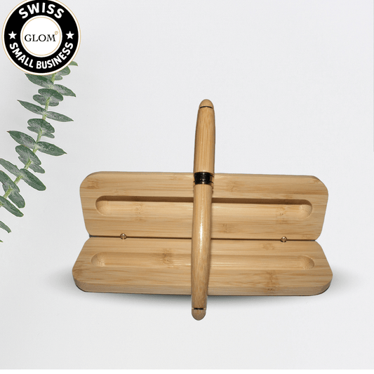Stylo roller en bambou personnalisé – avec étui gravé