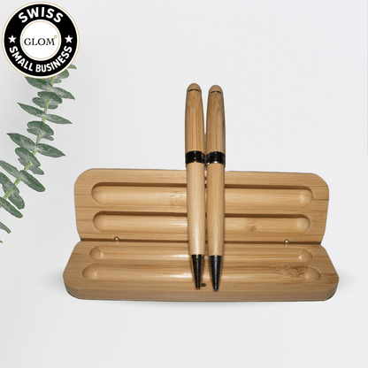 Coffret et 2 stylos gravés - Coffret stylos bambou personnalisé