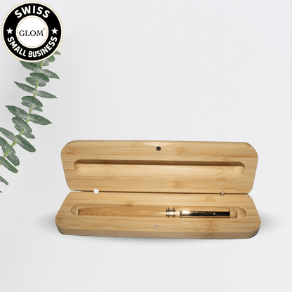 Stylo roller en bambou personnalisé – avec étui gravé