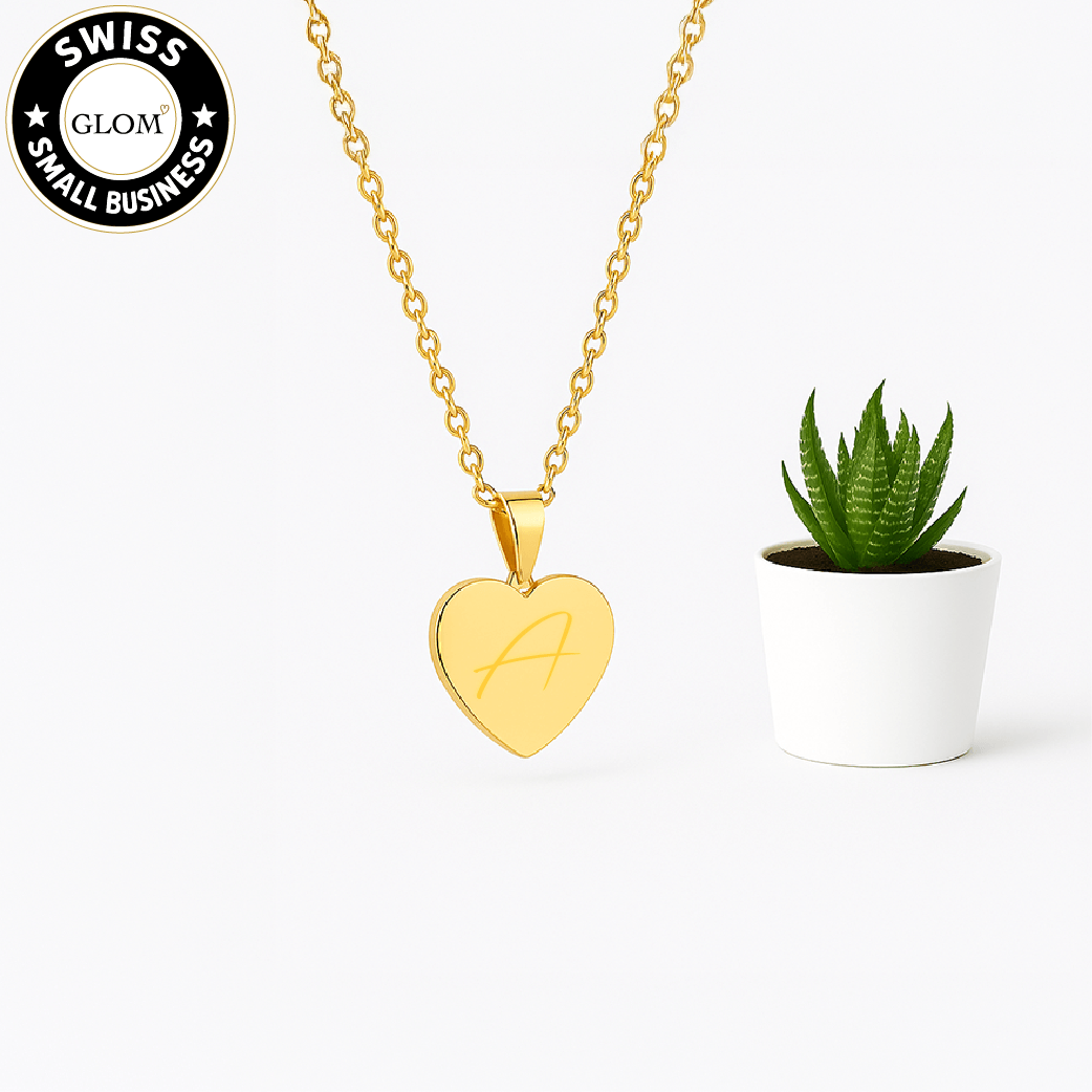 Collier pendentif cœur gravé – Chaîne de clavicule en acier inoxydable