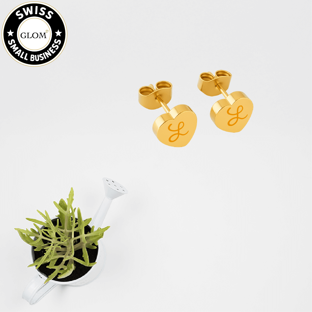 Personalisiertes Herz-Schmuckset – Halskette &amp; Ohrringe