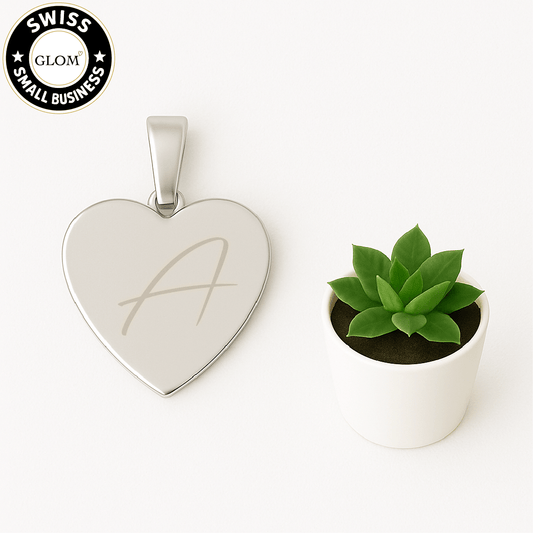 Engravable Heart Pendant – Mirror Stainless Steel