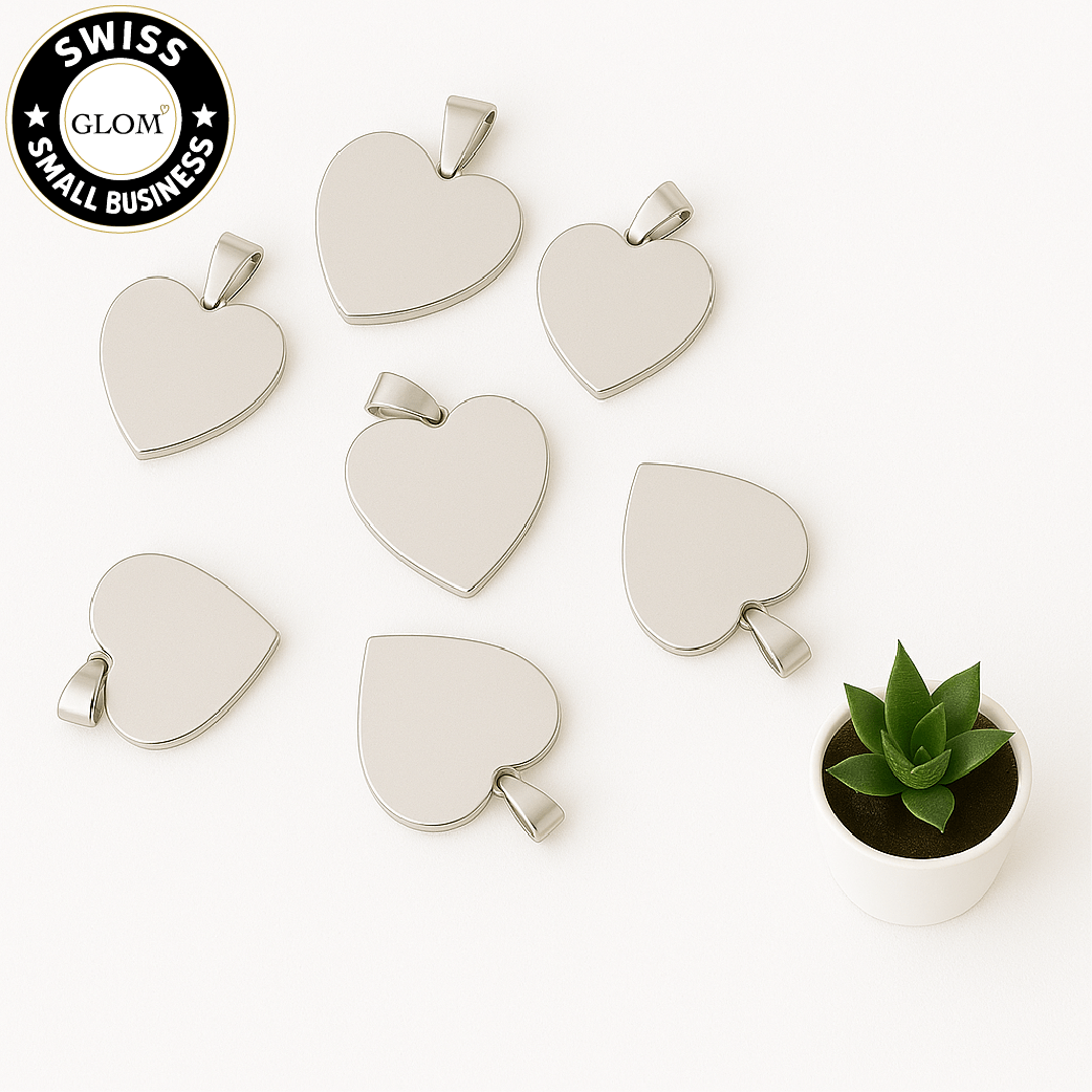 Engravable Heart Pendant – Mirror Stainless Steel