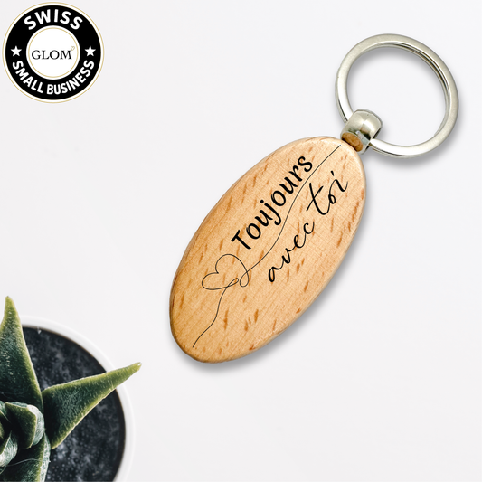 Custom Laser-Engraved Key Ring Oval
