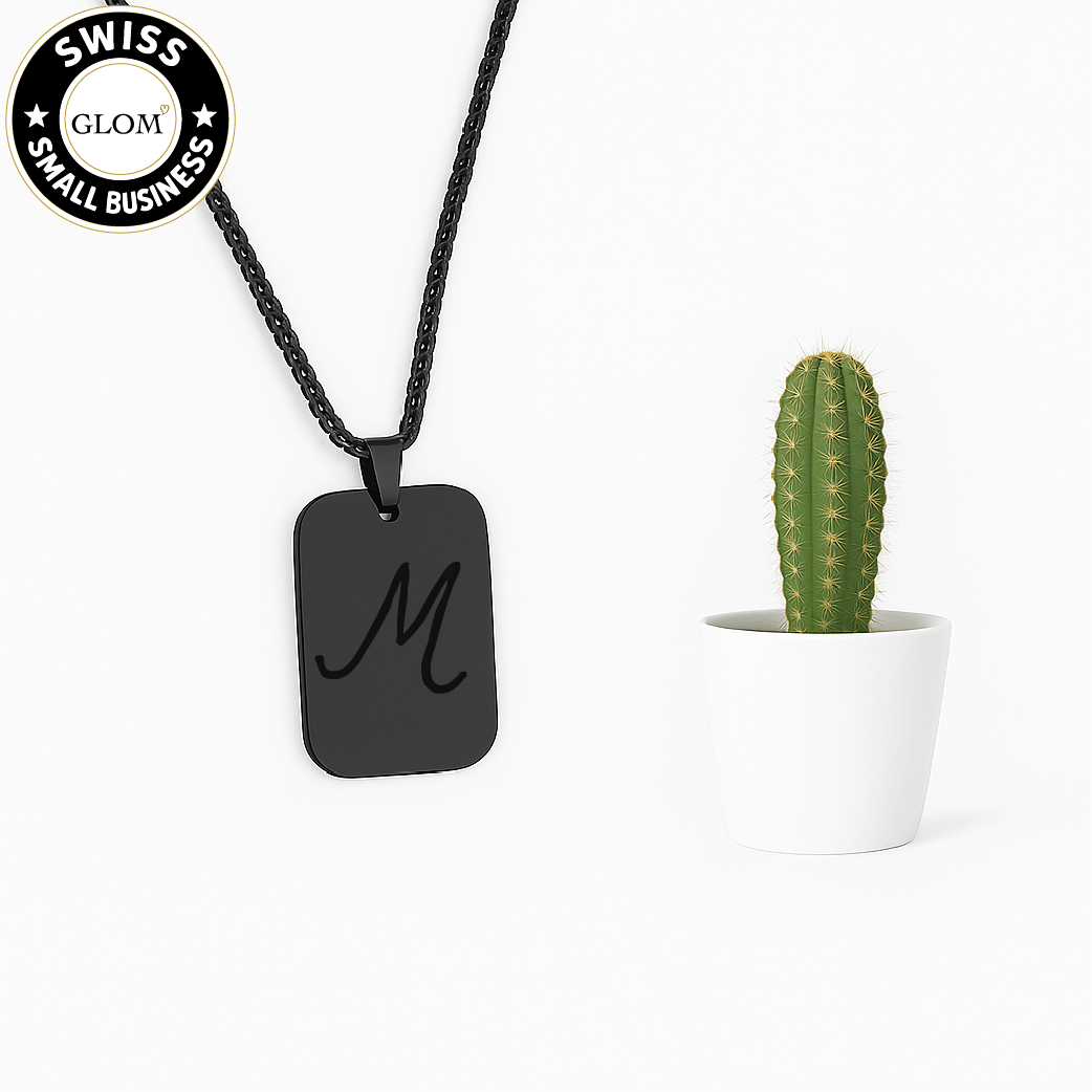 Engraved Military-Style Pendant Necklace
