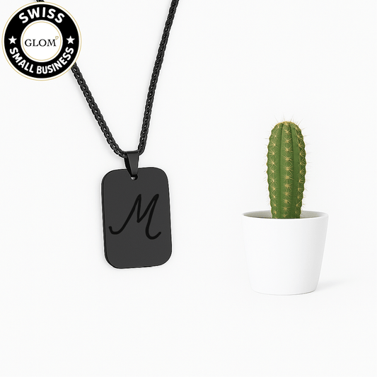 Engraved Military-Style Pendant Necklace