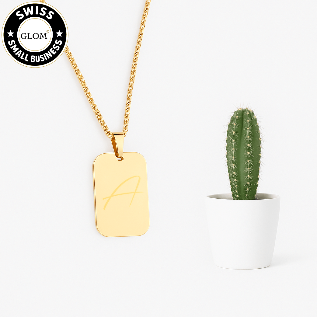 Engraved Military-Style Pendant Necklace