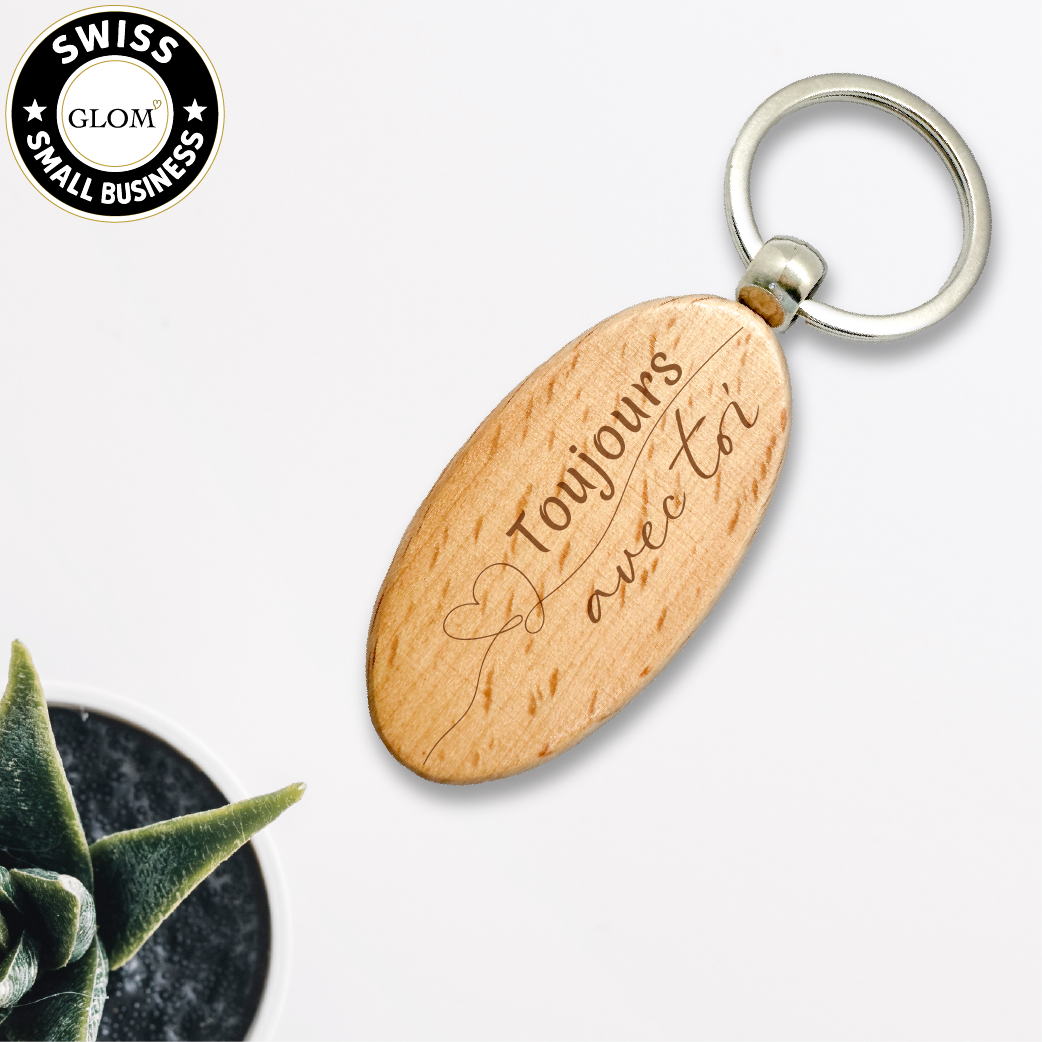 Custom Laser-Engraved Key Ring Oval