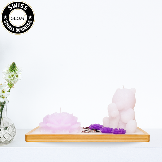 Personalized Floral Teddy Candle Plate